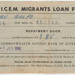 Repayment Book - ICEM Migrants Loan Fund