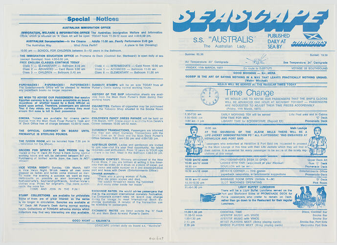 Newsletter - Seascape, 11/03/1977