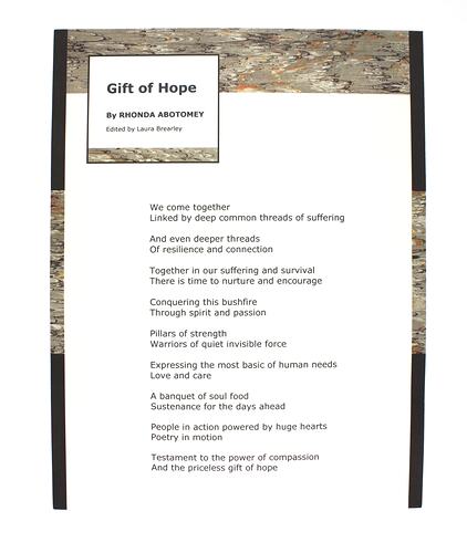 Page of printed text with a poem and decorated border.