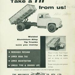 Publicity Brochure - (The) Molyneux Helicopter Co., Motor Truck Hoists & Bodies, circa 1960