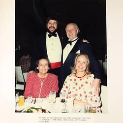 Photograph - Dining, At Home to Ken Christian and John Elden, Royal Exhibition Building, 18 May 1985