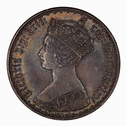 Coin - Florin, Queen Victoria, Great Britain, 1866 (Obverse)