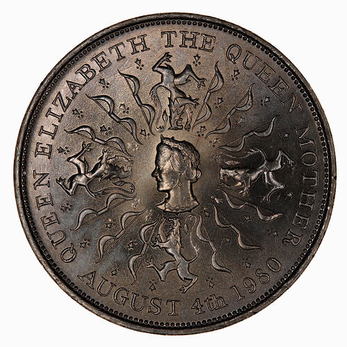 Coin - 25 Pence, Queen Mother's Birthday, Elizabeth II, Great Britain, 1980 (Reverse)