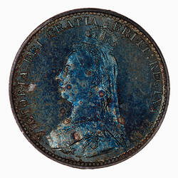 Coin - Threepence (Maundy), Queen Victoria, Great Britain, 1889 (Obverse)
