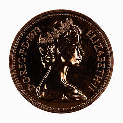 Proof Coin - 1 Penny, Great Britain, 1973 (Obverse)