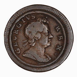 Coin - Farthing, George I, Great Britain, 1722 (Obverse)
