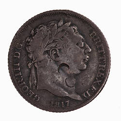 Coin - Sixpence, George III, Great Britain, 1817 (Obverse)