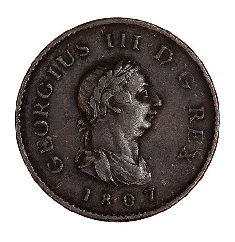 Coin - Farthing, George III, Great Britain, 1807 (Obverse)