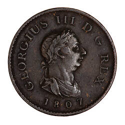 Coin - Farthing, George III, Great Britain, 1807 (Obverse)