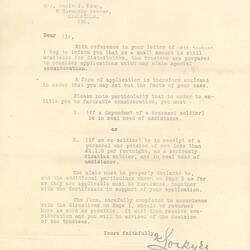 Letter - Australian Imperial Force Canteens Funds Trust to Mrs Annie J. Kemp, 28 Nov 1921