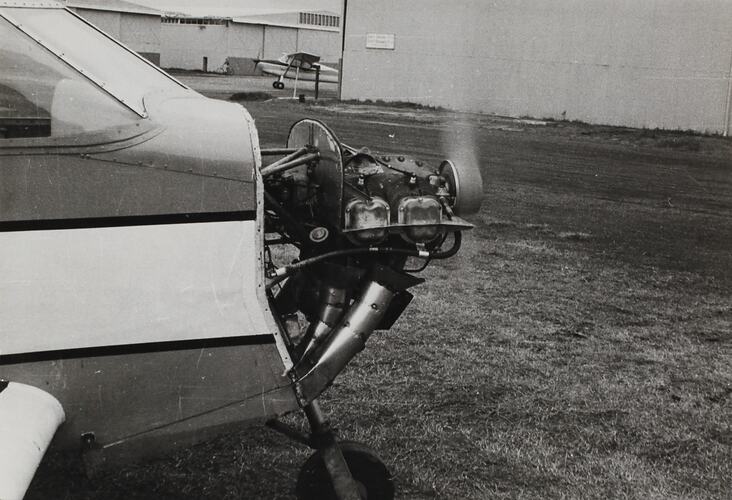 Photograph - A-65 Continental Engine on the Millicer Airtourer VH-FMM Prototype, Moorabbin Airport, Victoria, 1959