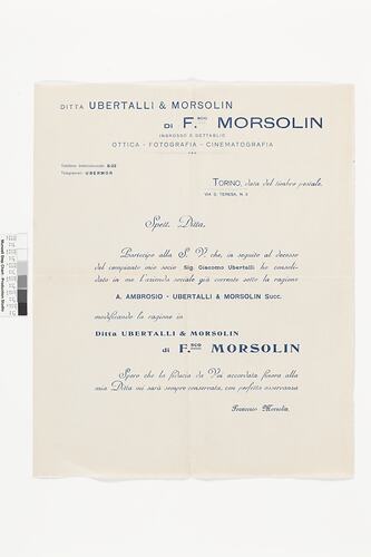 Leaflet - Ubertalli & Morsolin, circa 1915