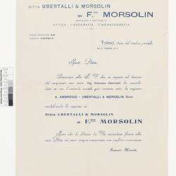 Leaflet - Ubertalli & Morsolin, circa 1915