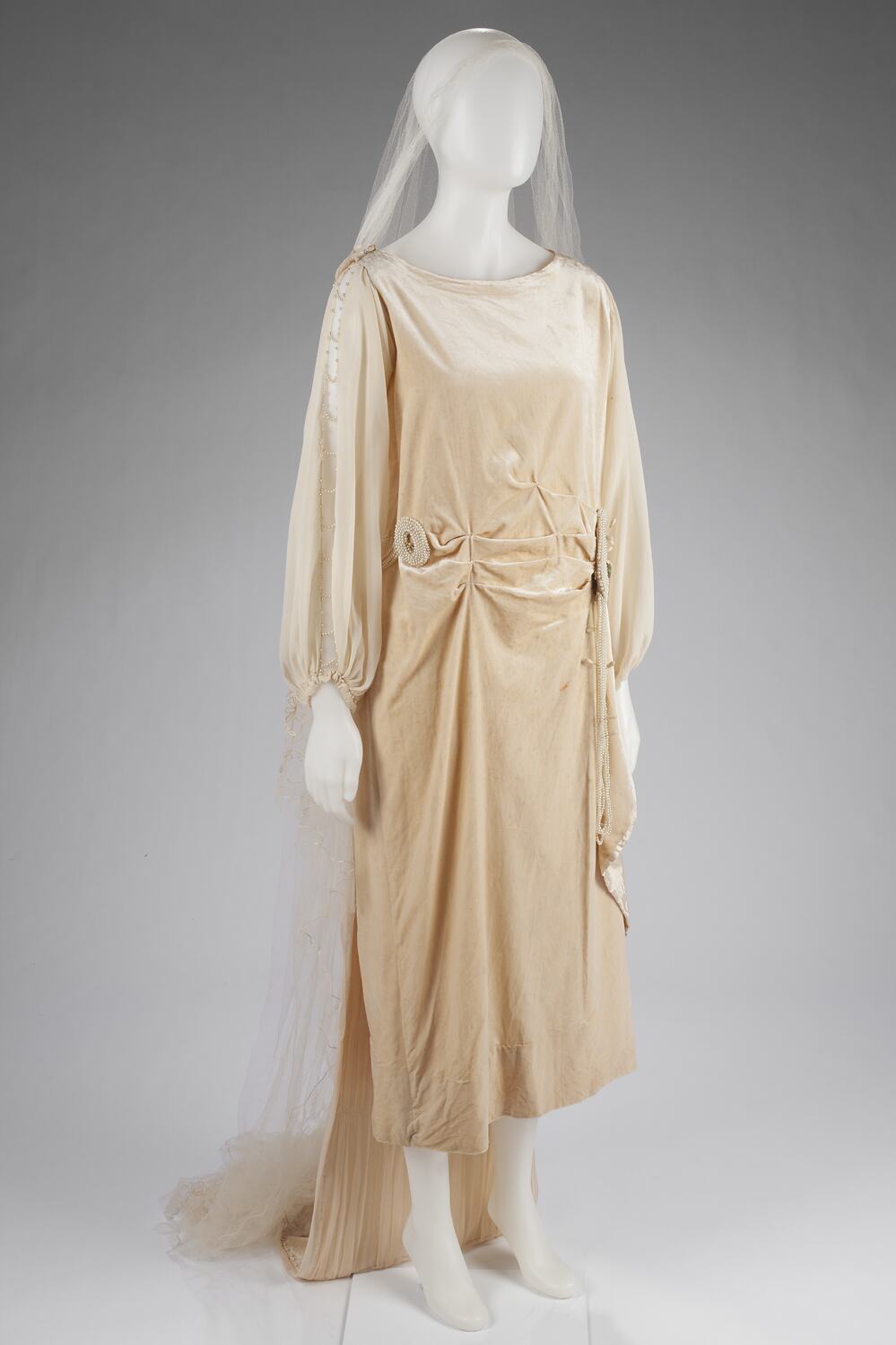cream coloured gown