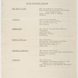 Notice - Present Position of the Assisted Passage Scheme, Commonwealth of Australia, circa 1956