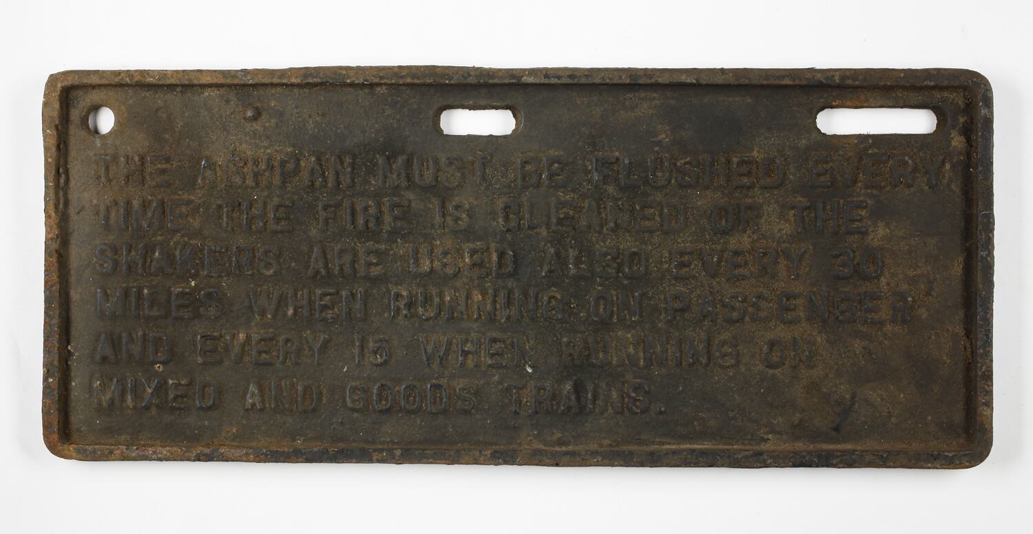Instruction Plate Ashpan Flushing