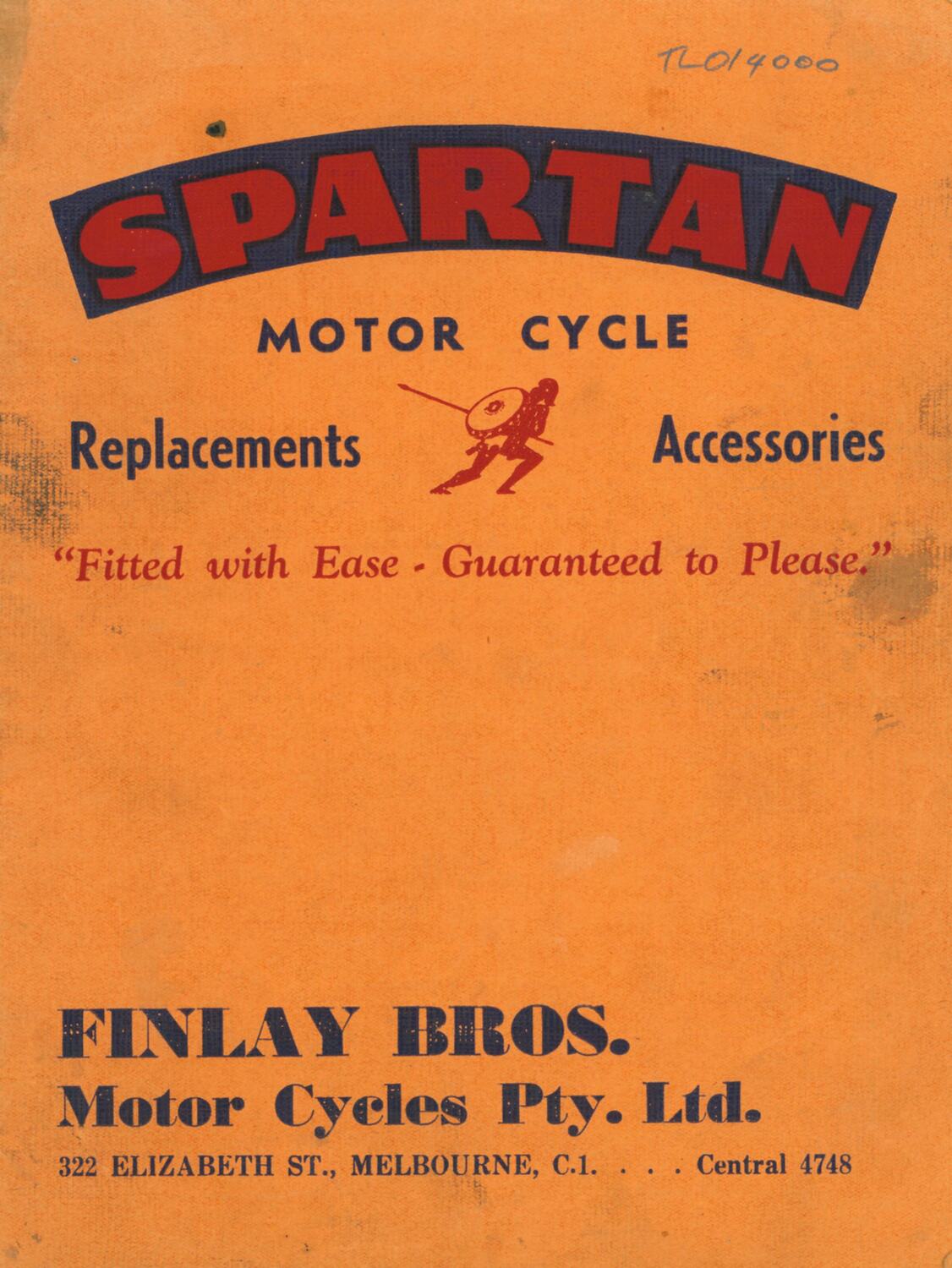 Catalogue Finlay Brothers, Motor Cycle Accessories, circa 1938