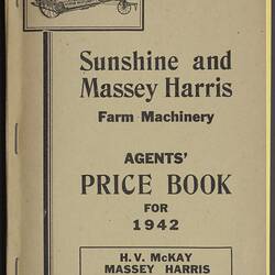 Price List - H.V. McKay, Western Australia, 1942