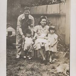 Photograph - Gung Family & Dog, Victoria, circa 1950
