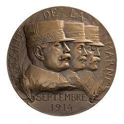 Medal - Battle of the Marne, by Jules Legastelois, France, 1914