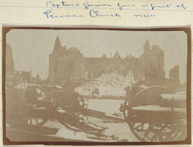 Captured German Guns, Somme, France, Sergeant John Lord, World War I, 1917