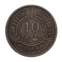 Coin - 10 Cents, British Honduras (Belize), 1894