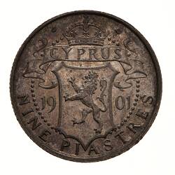 Coin - 9 Piastres, Cyprus, 1901