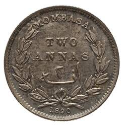 Proof Coin - 2 Annas, Mombasa, Kenya, 1890