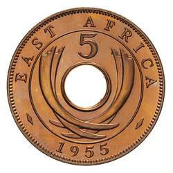 Proof Coin - 5 Cents, British East Africa, 1955