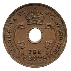 Coin - 10 Cents, British East Africa, 1945