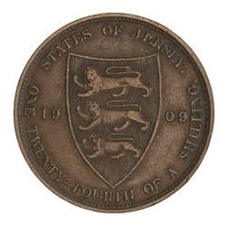 Coin - 1/24 Shilling, Jersey, Channel Islands, 1909