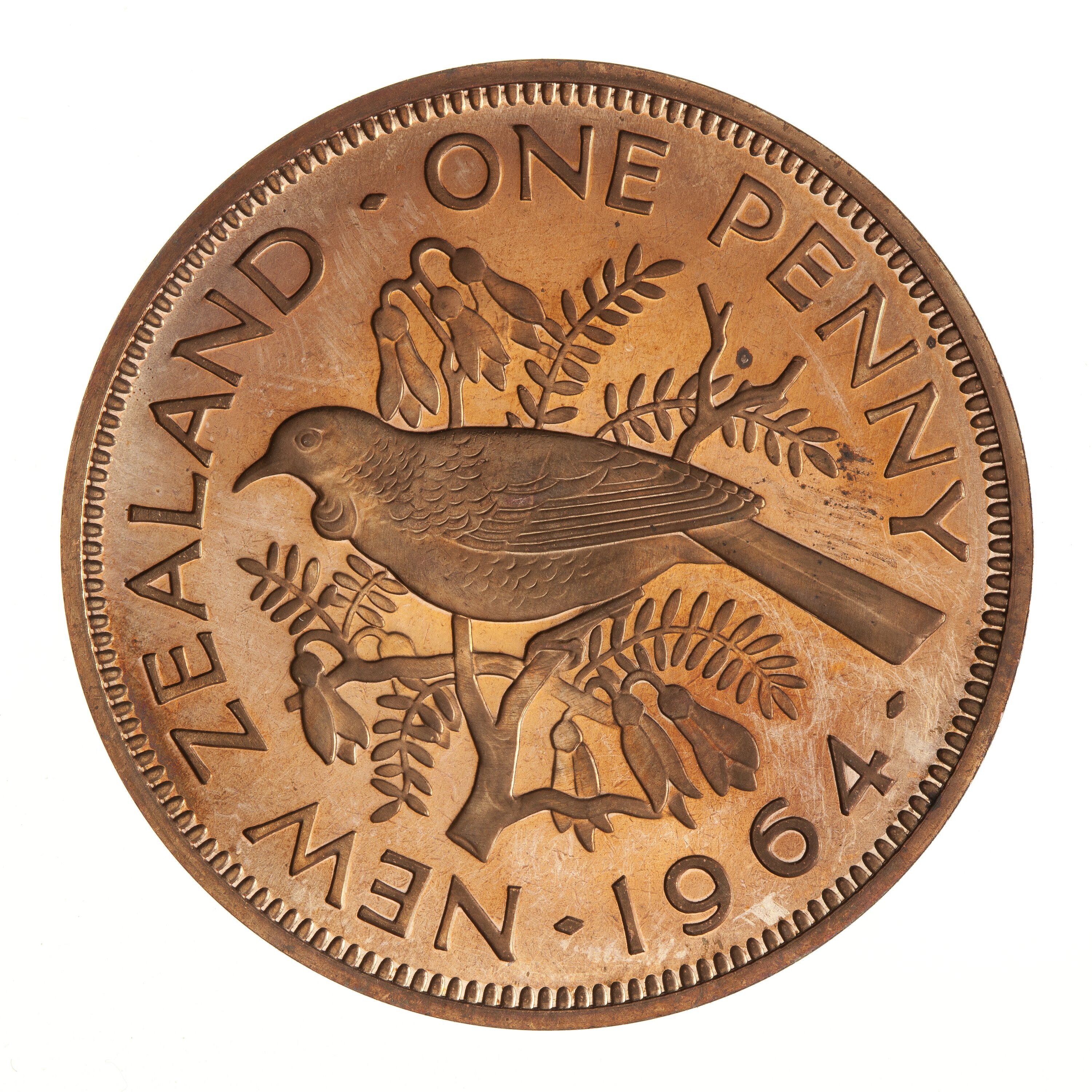 Numis Market - Nova Zelândia - 1964 - 1/2 Penny - C/ Furo