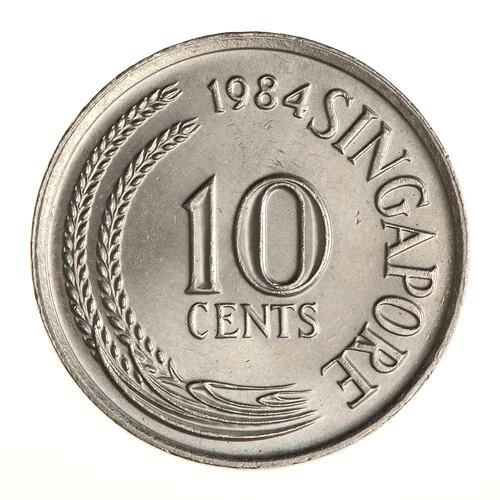 Coin - 10 Cents, Singapore, 1984