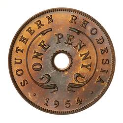 Proof Coin - 1 Penny, Southern Rhodesia, 1954