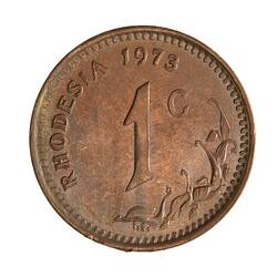 Coin - 1 Cent, Rhodesia, 1973