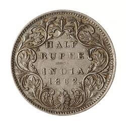 Coin - 1/2 Rupee, India, 1862