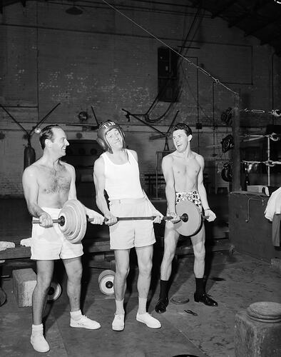 Three Men Lifting Weights, Victoria, 1957