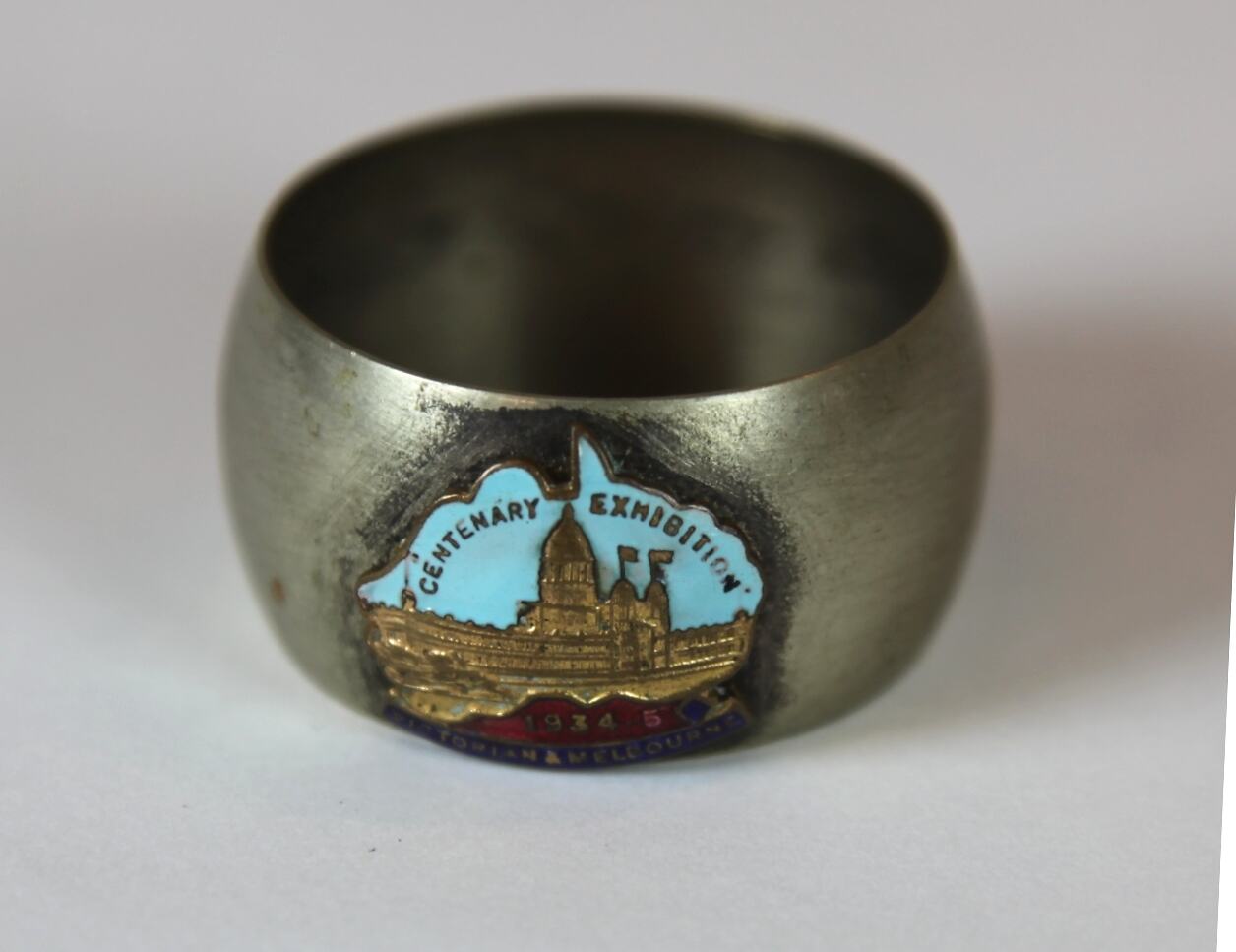 Napkin Ring AllAustralian Exhibition, Silver Plated, Round, 19341935