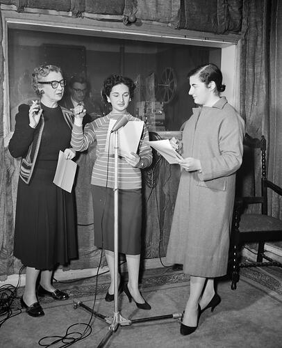 Negative - Three Women in a Recording Studio, Melbourne, Victoria, 1958