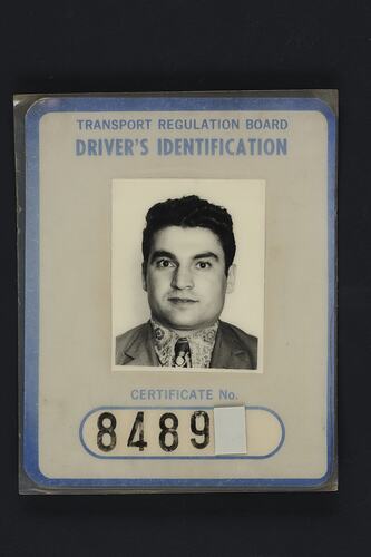 Driver's ID Card, Lebanese migrant, 1972