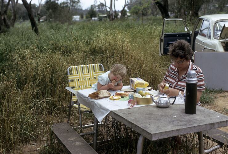 Catherine Black & Hope Macpherson Black Picnicking Near Young, New South Wales, Feb 1970