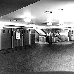 Photograph - Orient Line, RMS Orcades, First-Class Entrance Lobby Lifts & Stairs, D Deck Forward, 1948