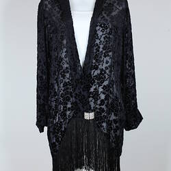 Evening Coat - Sheer Black Georgette, circa 1920