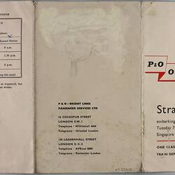 Embarkation Notice - P&O Orient Lines 'Stratheden', 7 Nov 1961