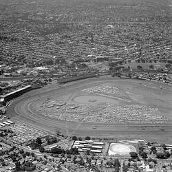 Negative - Aerial View of Caulfield Racecourse & Surrounding Suburbs, Victoria, 20 Dec 1969