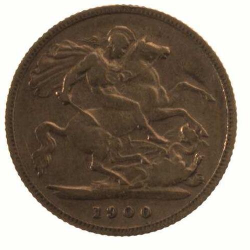 Coin - Half Sovereign, Western Australia, Australia, 1900, photographed by Museums Victoria