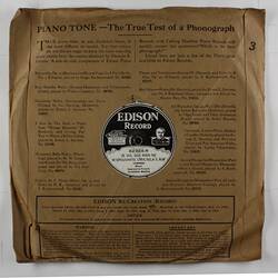Disc Recording - Edison, Double-Sided, 'Elle A Fui, La Tourterelle!' & 'Je Dis Que Rien Ne M'Epouvante', 1924-1929