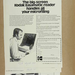 Scrapbook - Kodak Australasia Pty Ltd, Advertising Clippings, 'Business Systems, Markets Division', Coburg, 1971 - 1976