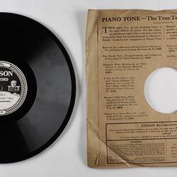 Disc Recording - Edison, Double-Sided, 'Explanatory Talk' & 'Voi Che Sapete', 1919-1929