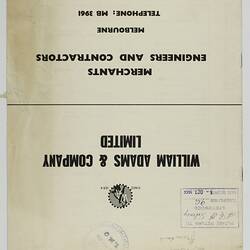 Cover with text and small company logo.